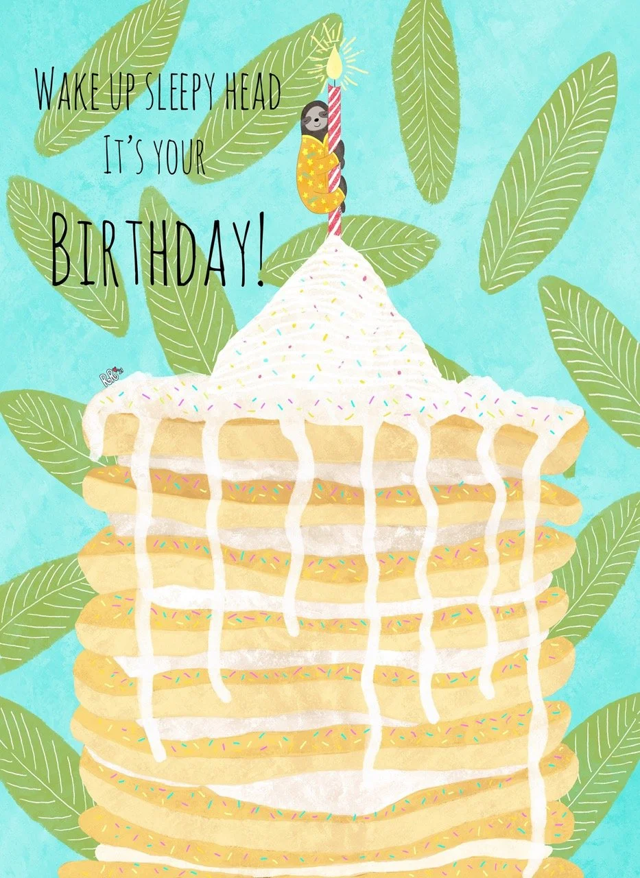 cute sloth birthday card