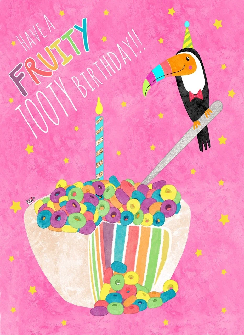 colorful toucan birthday card toucan greeting card