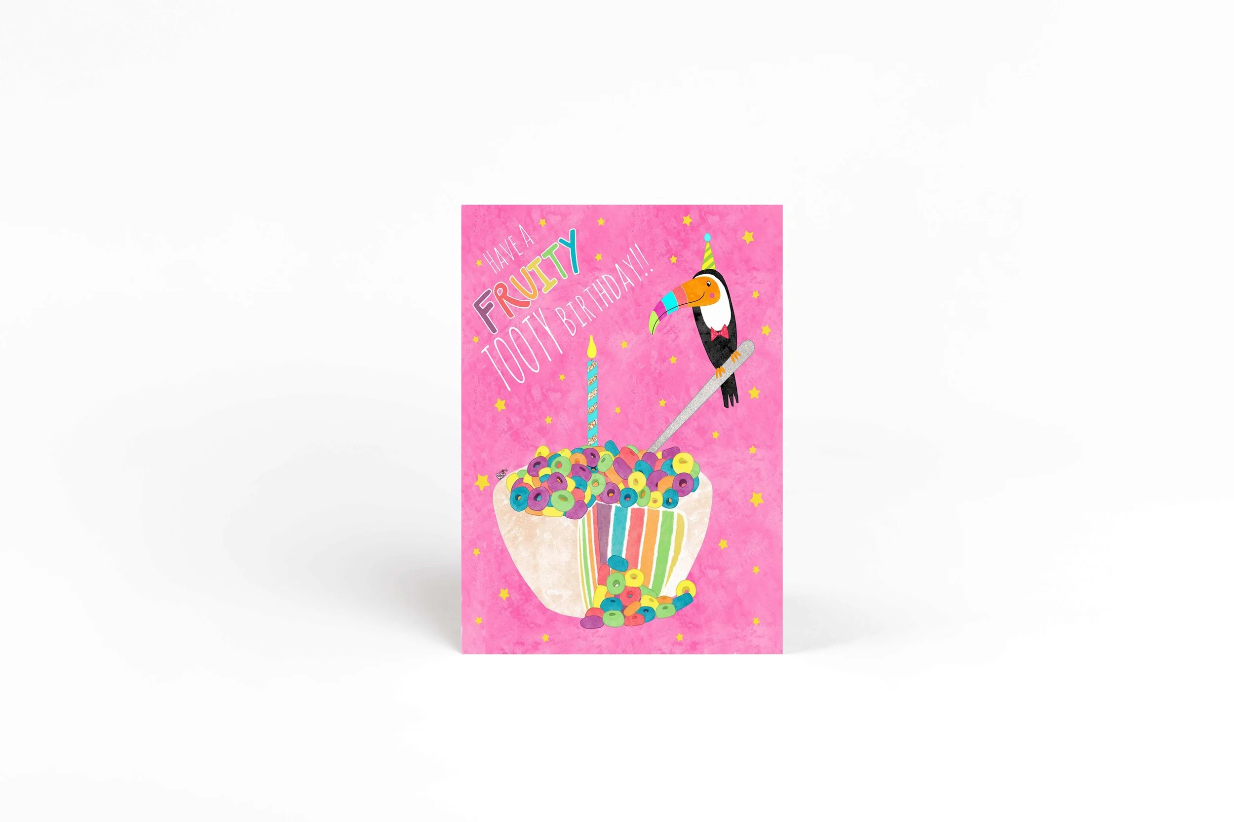 fruit loops toucan birthday card