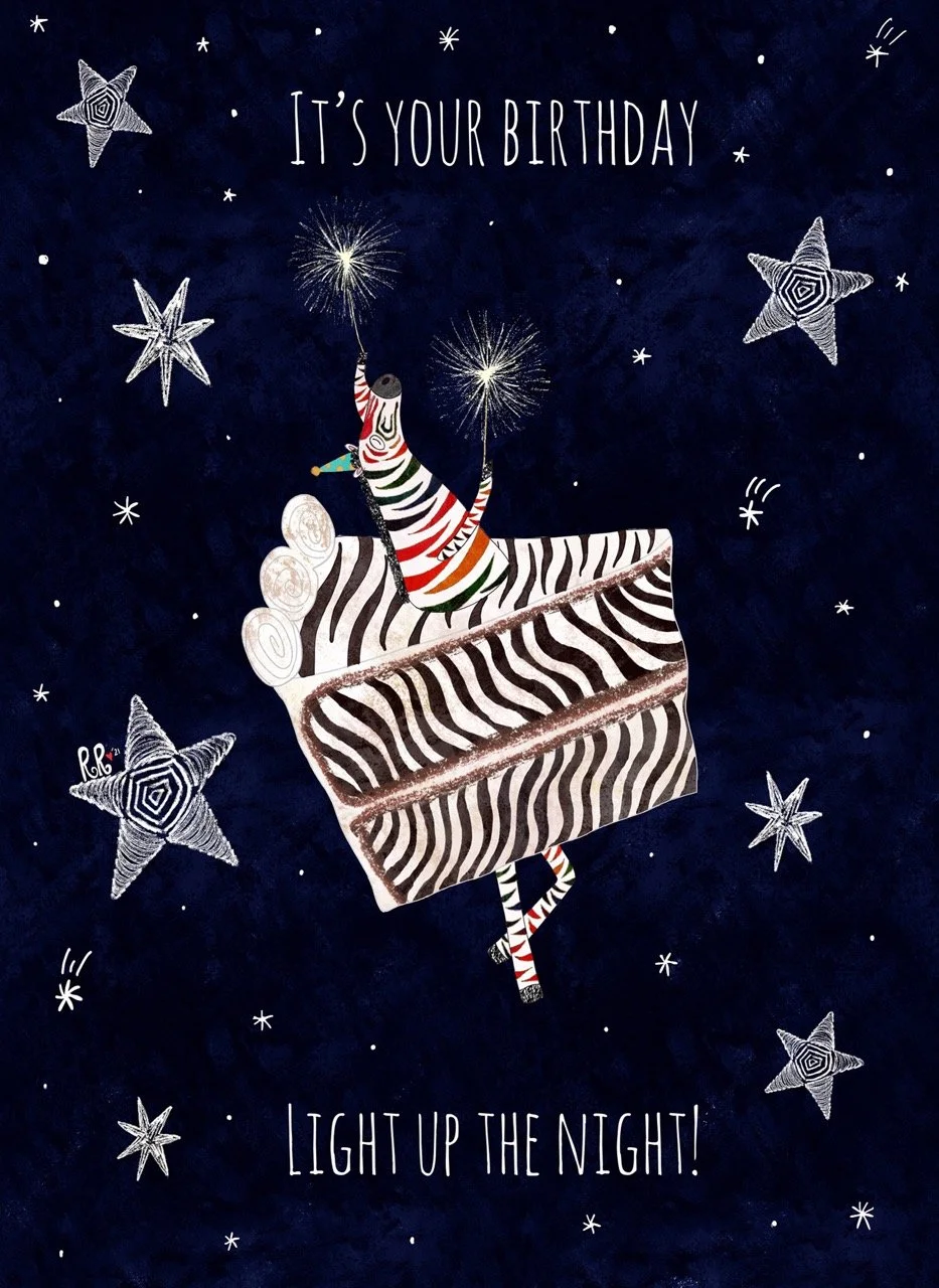 Zebra Animal Birthday Cards