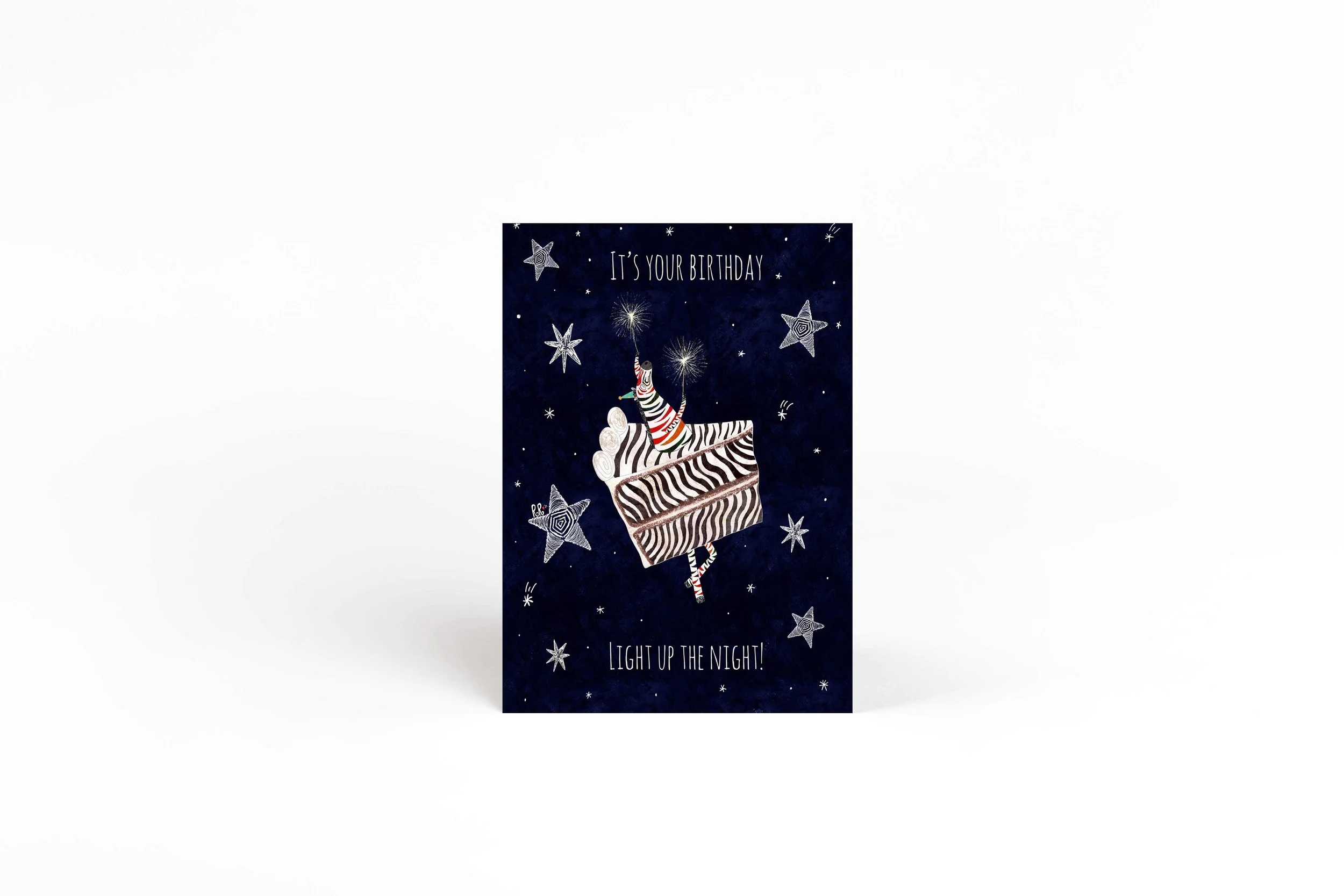 Zebra Cake Zebra Birthday card