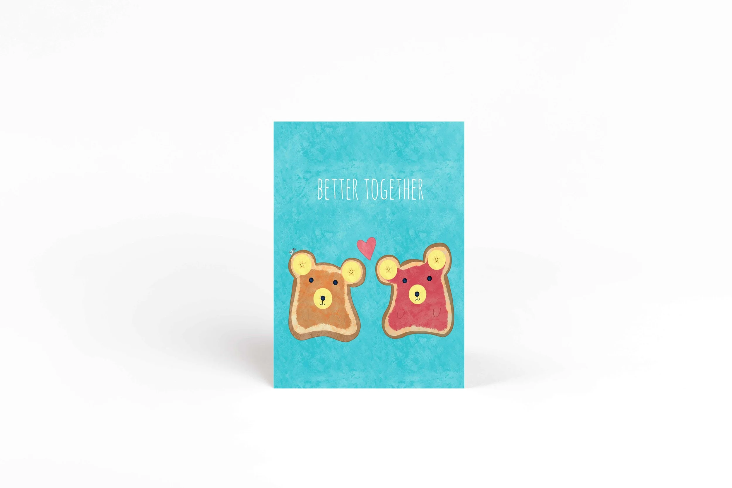 PB&J greeting card, better together love card