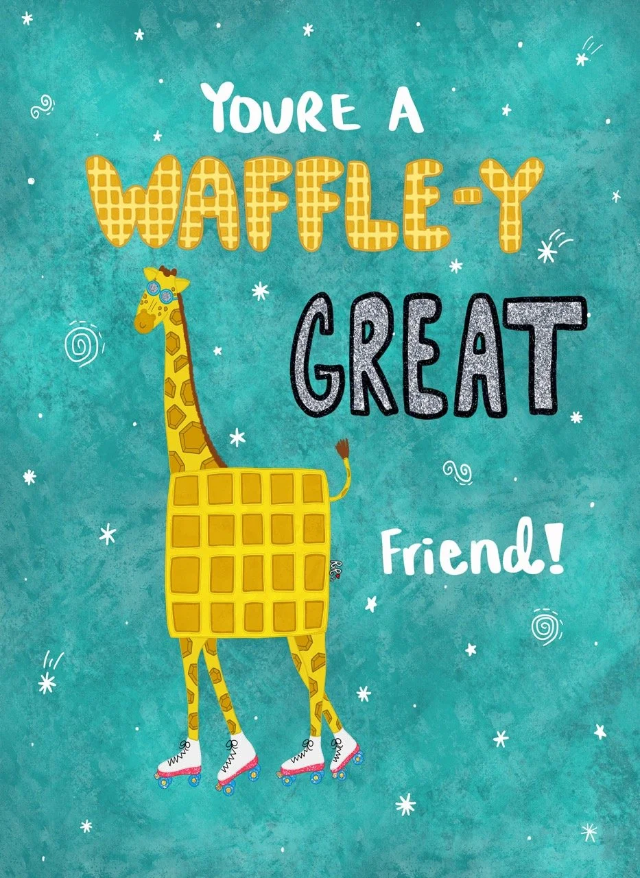 giraffe greeting card, giraffe friendship card