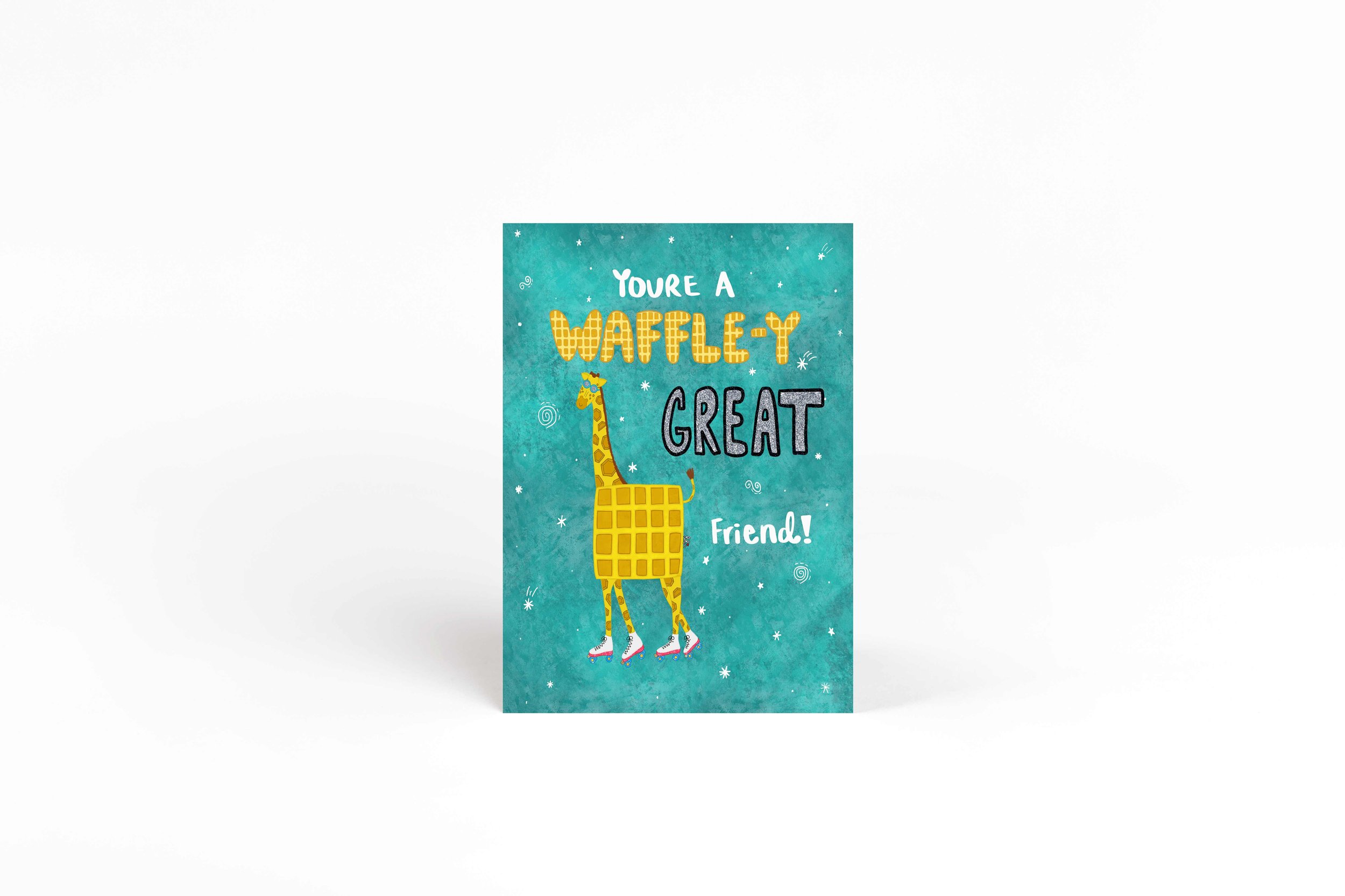 waffle pun greeting card