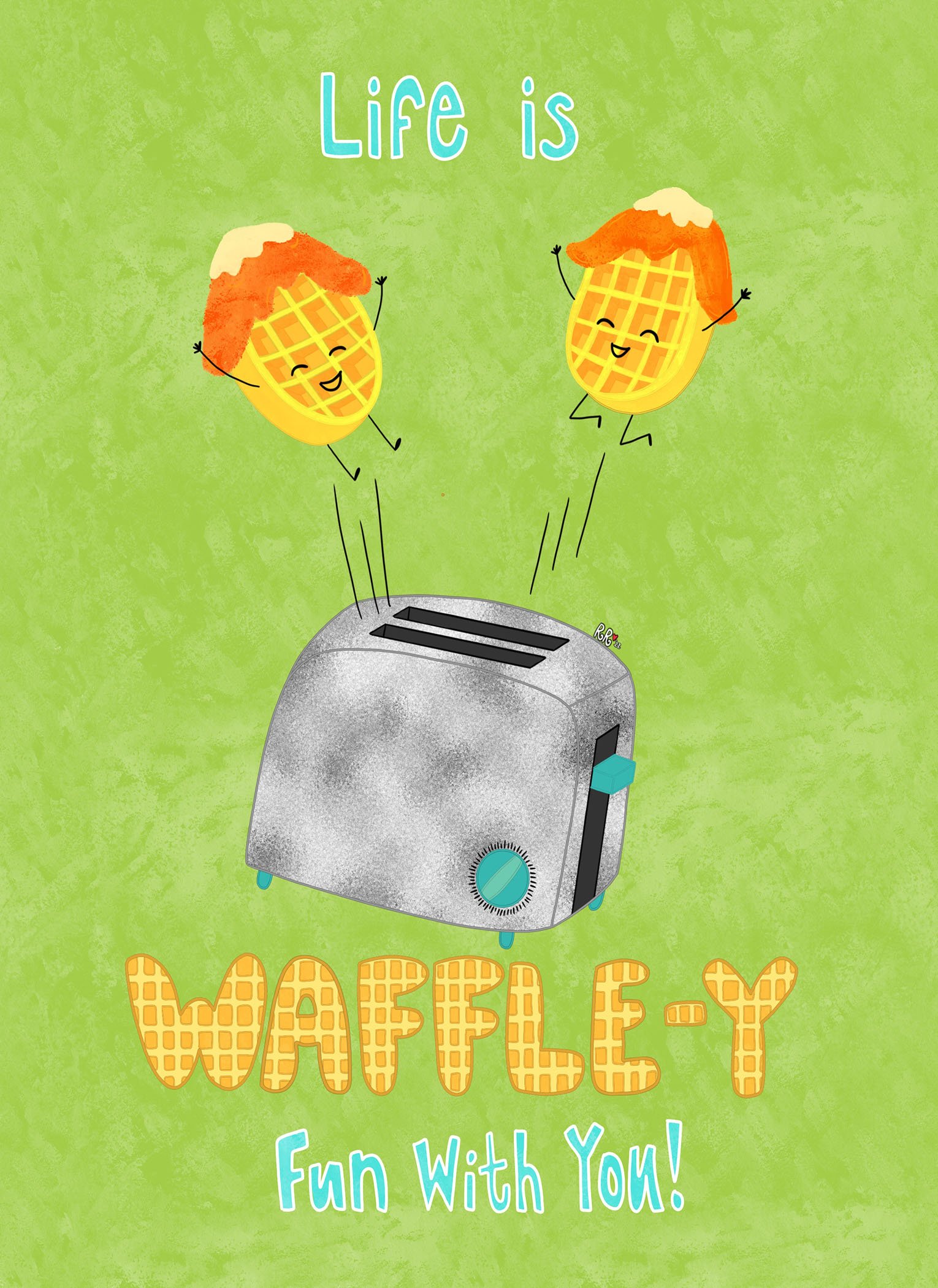 cute friendship card waffle pun greeting card