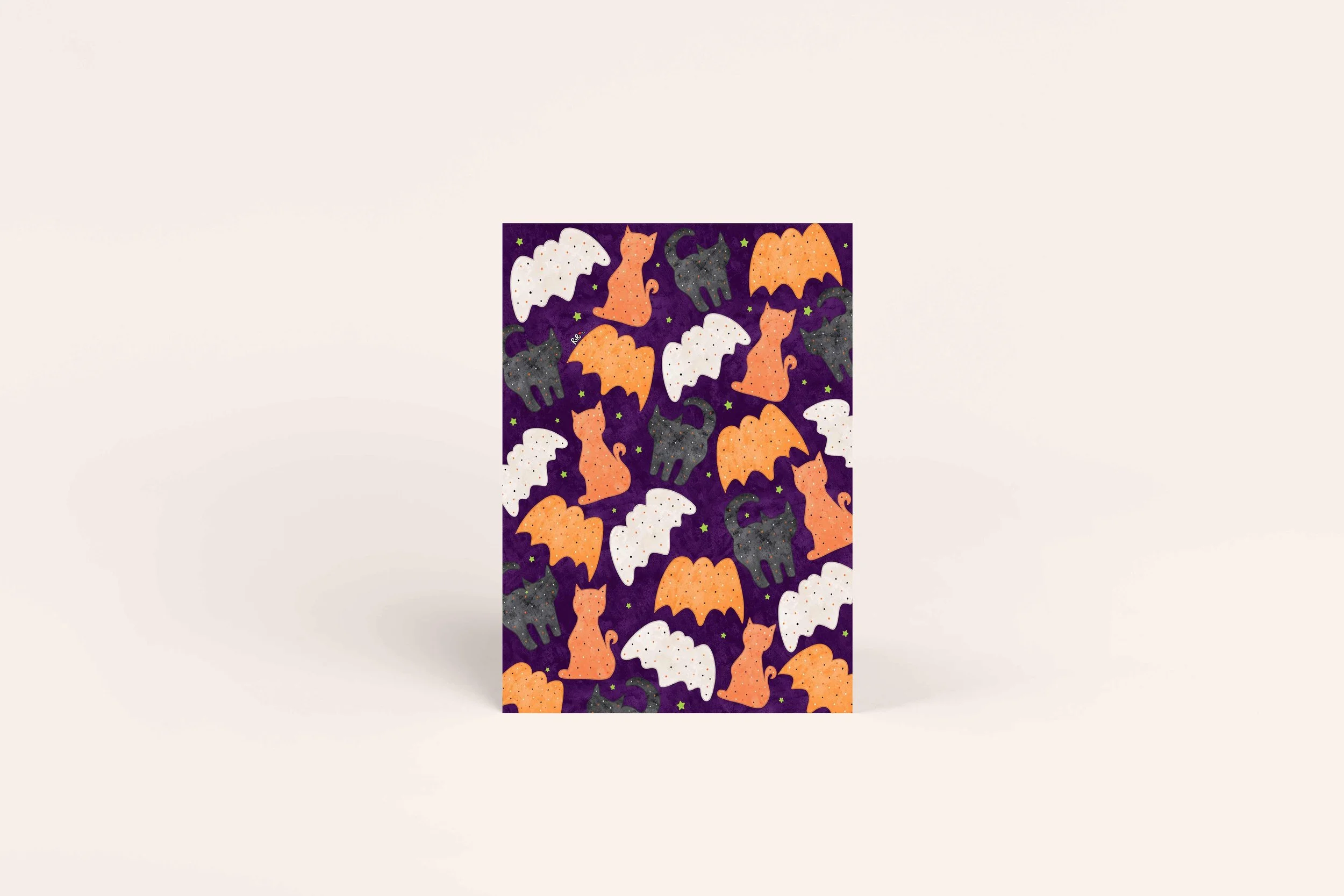 halloween pattern illustration card