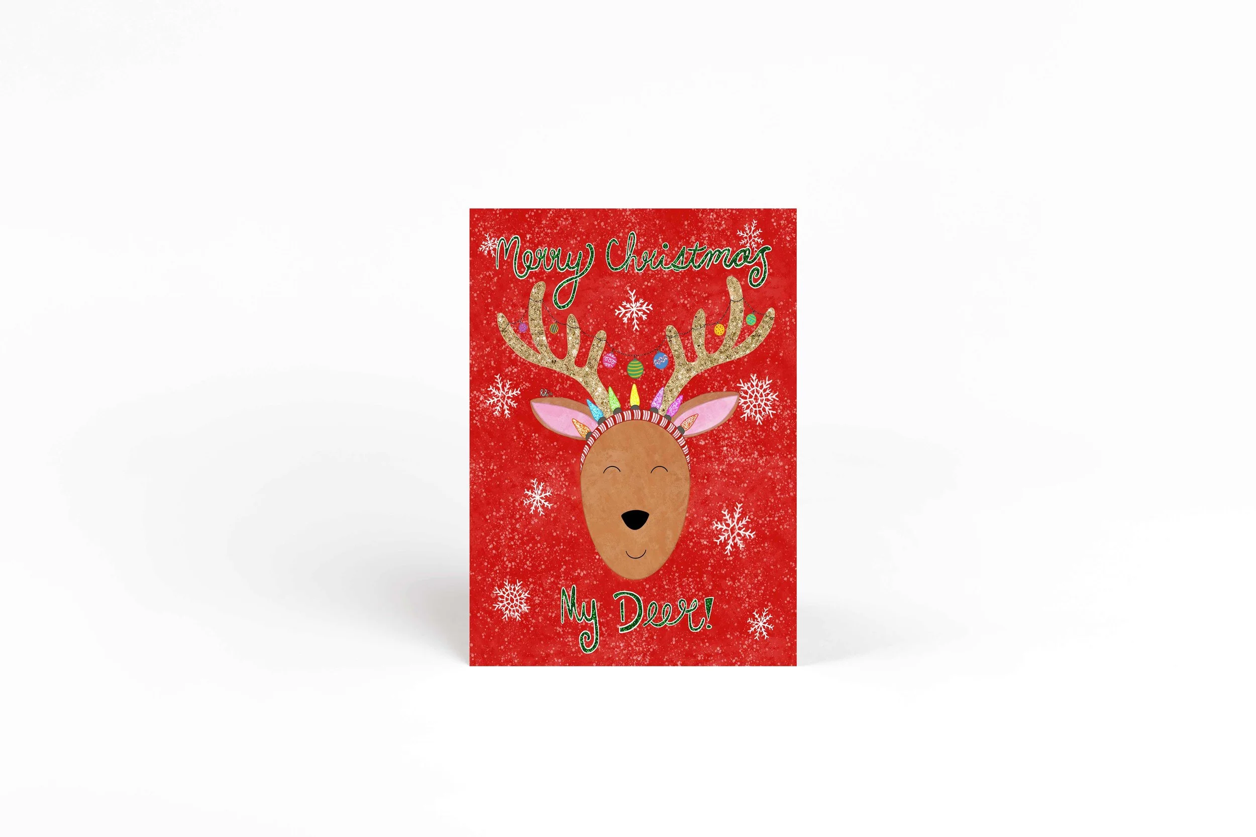 reindeer christmas card