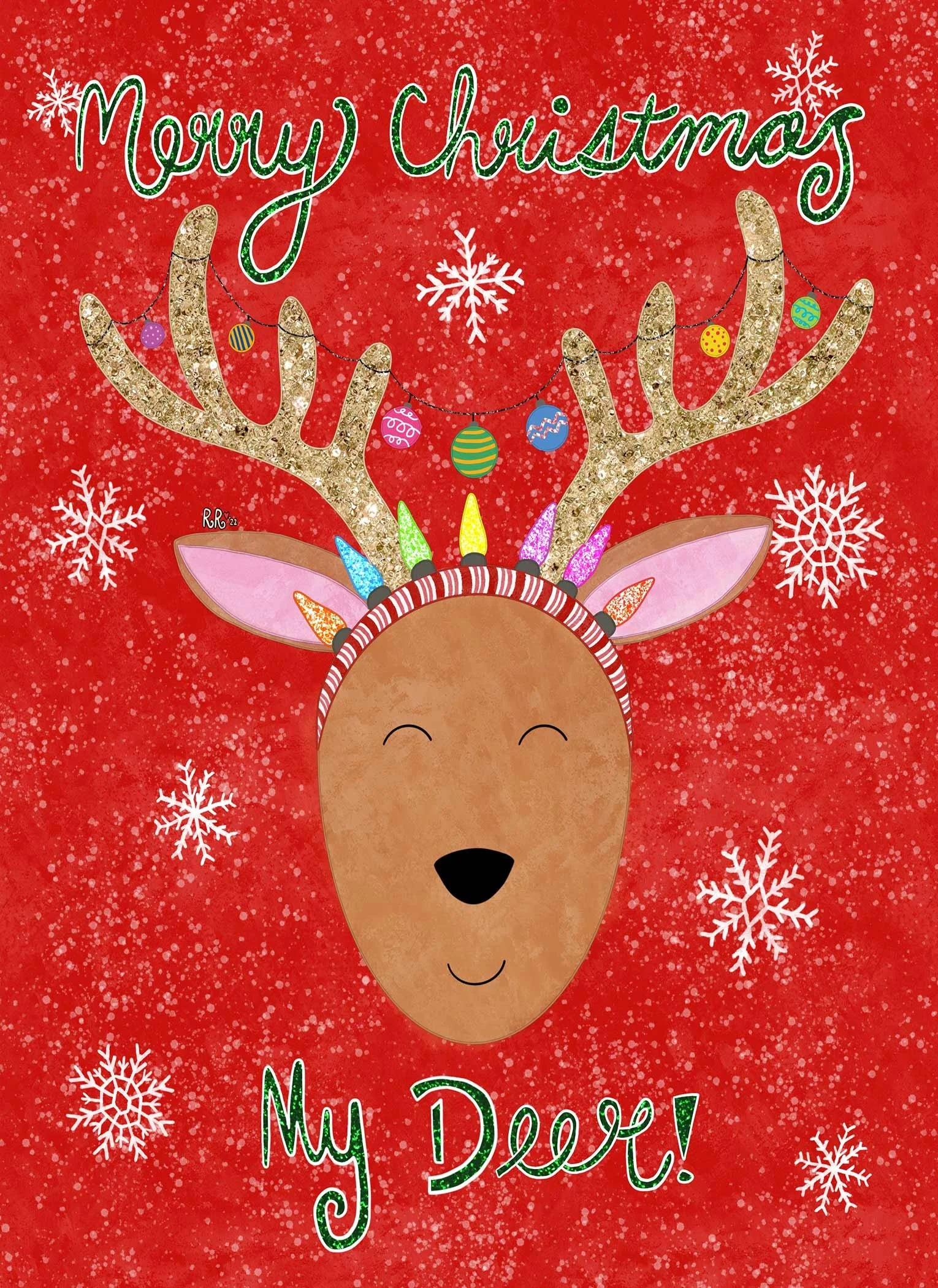 rudolph red nose reindeer christmas card