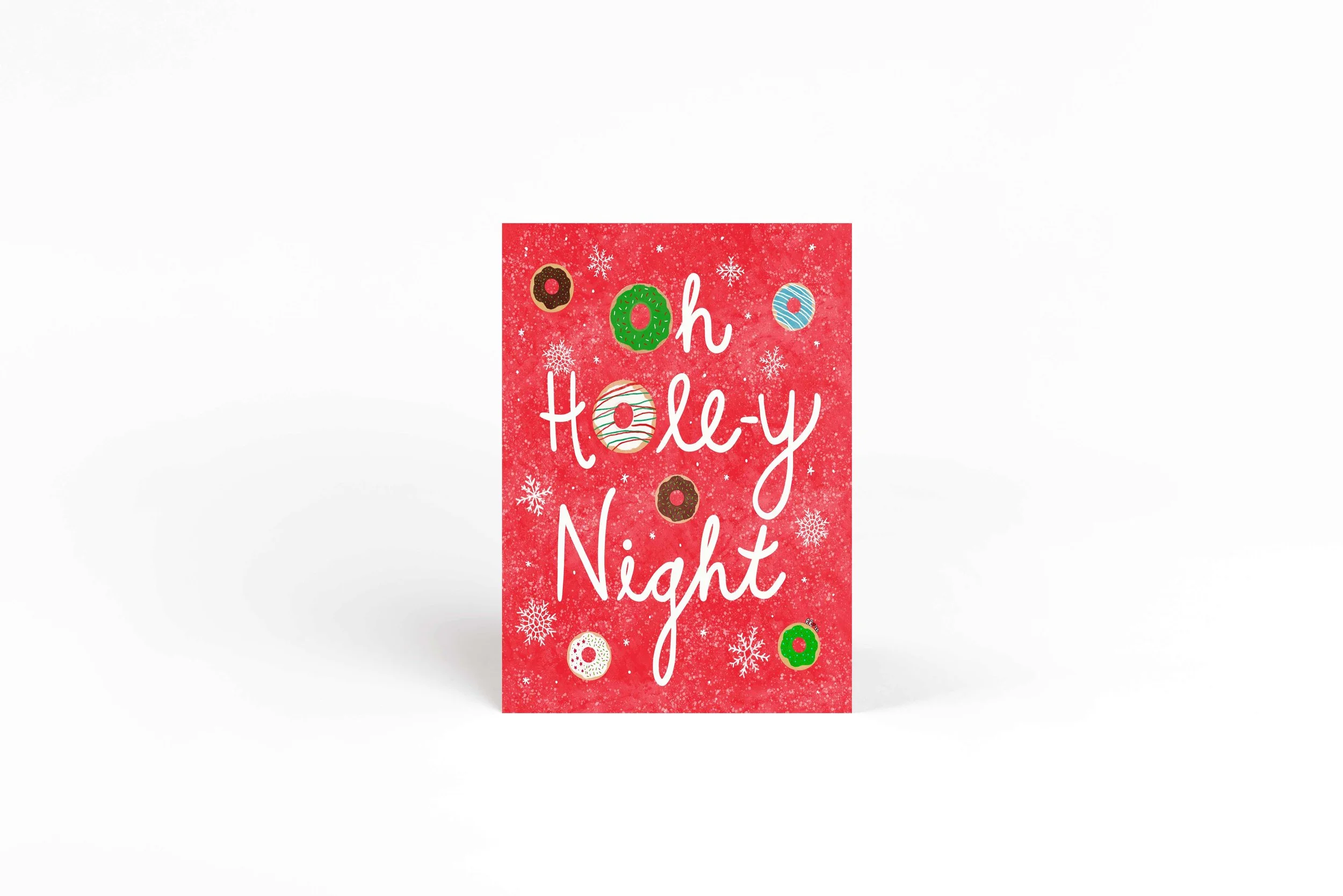 donut christmas card, donut pun greeting