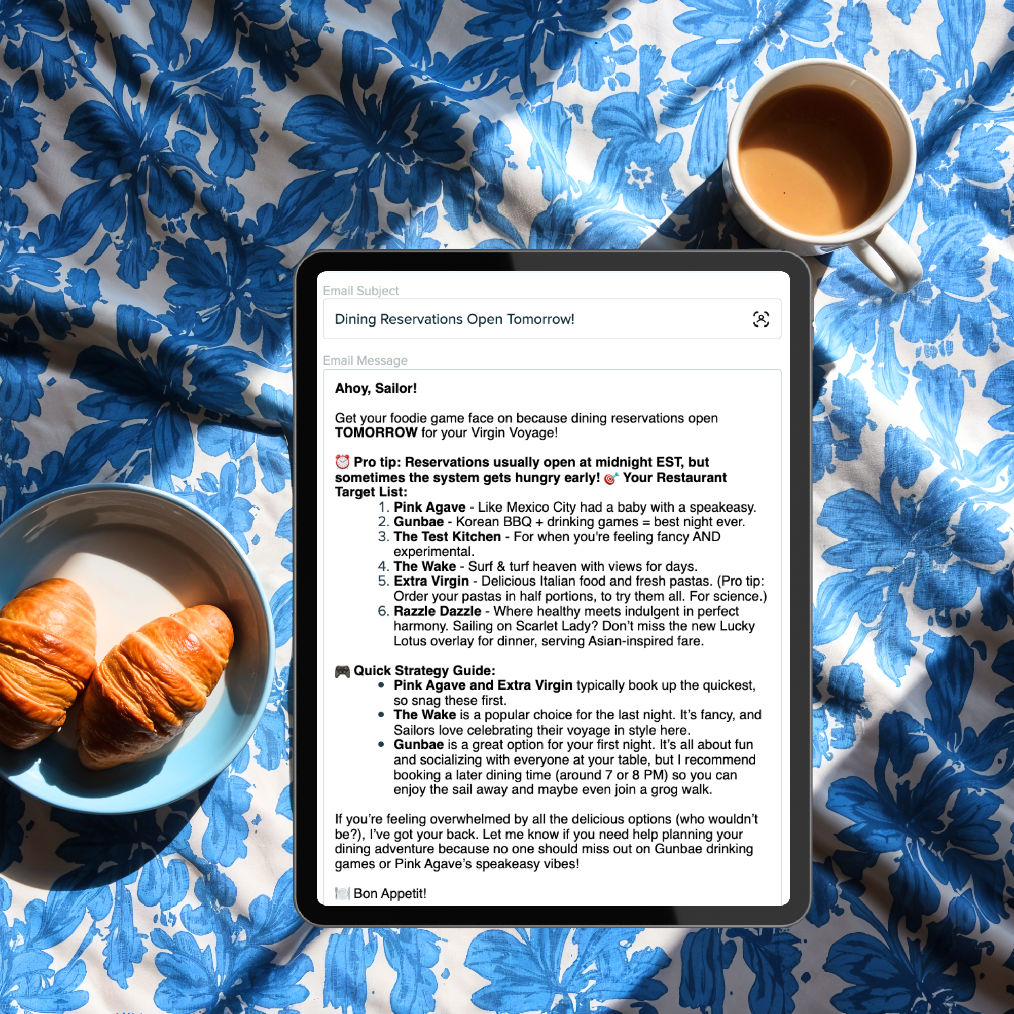 Virgin Voyages Workflow for Travefy