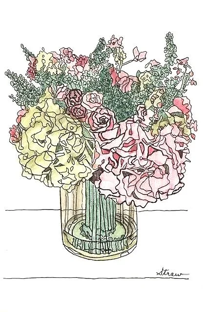 Flowers at Melinda"s (6"x4") micron pen