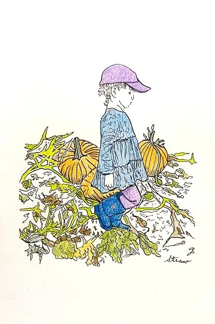 The Pumpkin Patch (7"x5") micronpen/pencil
