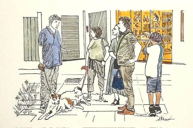 Body Language (4"x6") micron pen