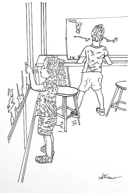 At the Blackboard (6"x4")