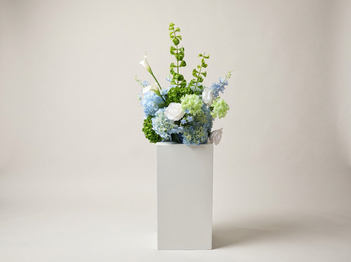 Elegant Blue & Green Floral Arrangement Rental