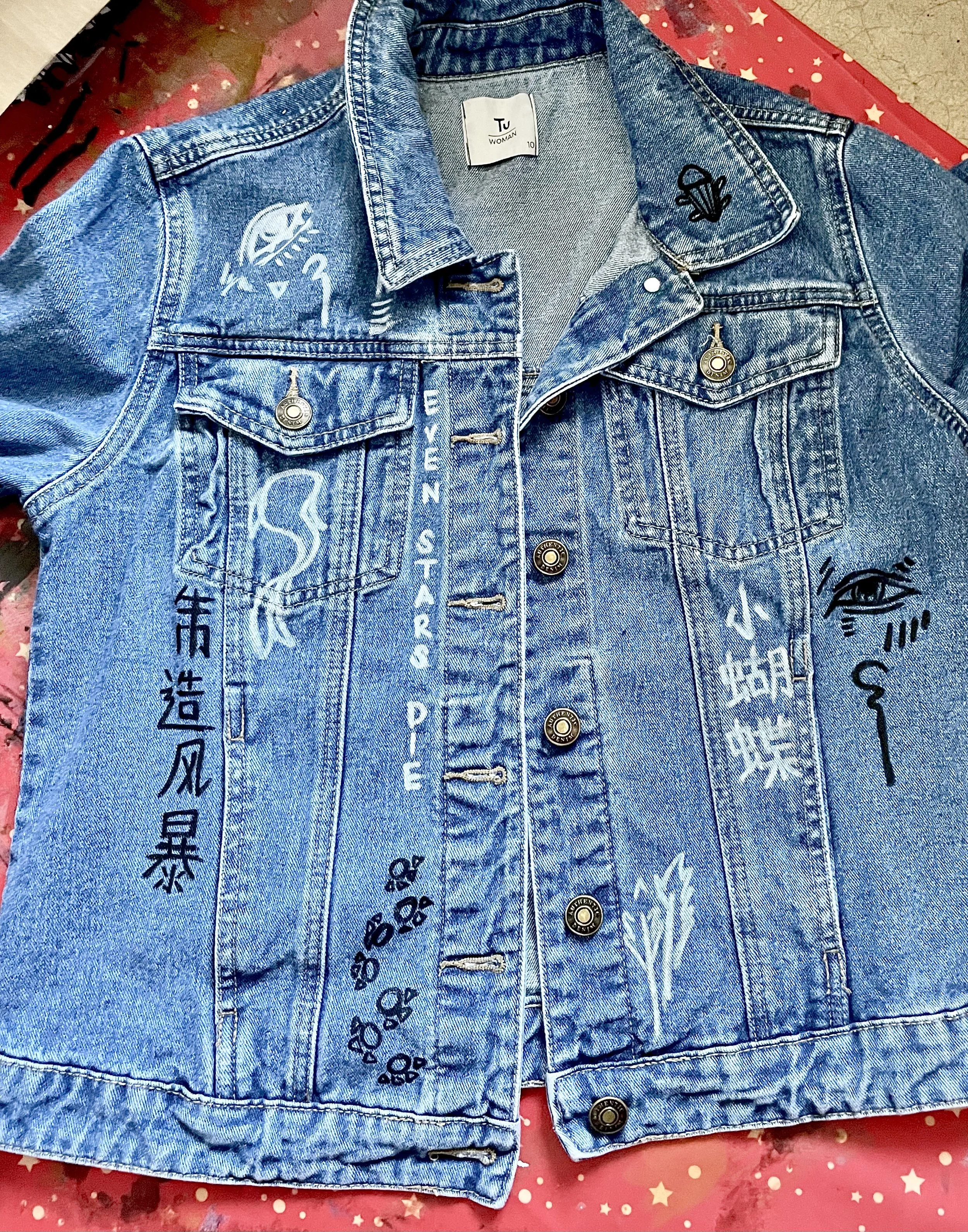 I also painted some other sketches onto the front of the jacket.