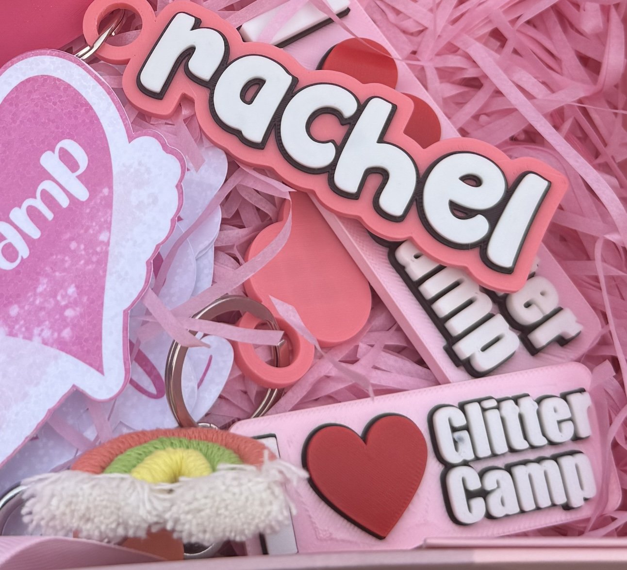 I Love Glitter Camp Acrylic Keyring