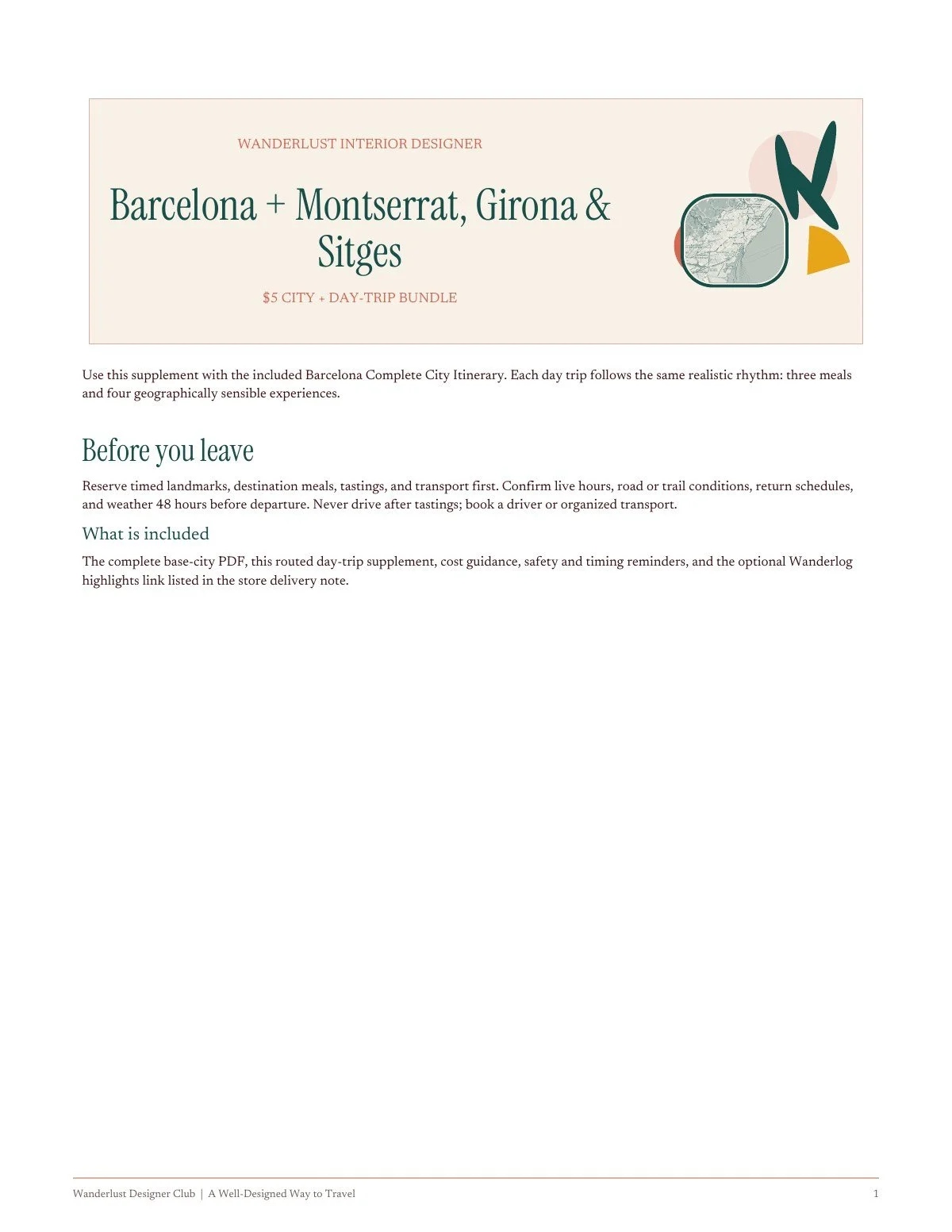 Barcelona + Montserrat, Girona & Sitges