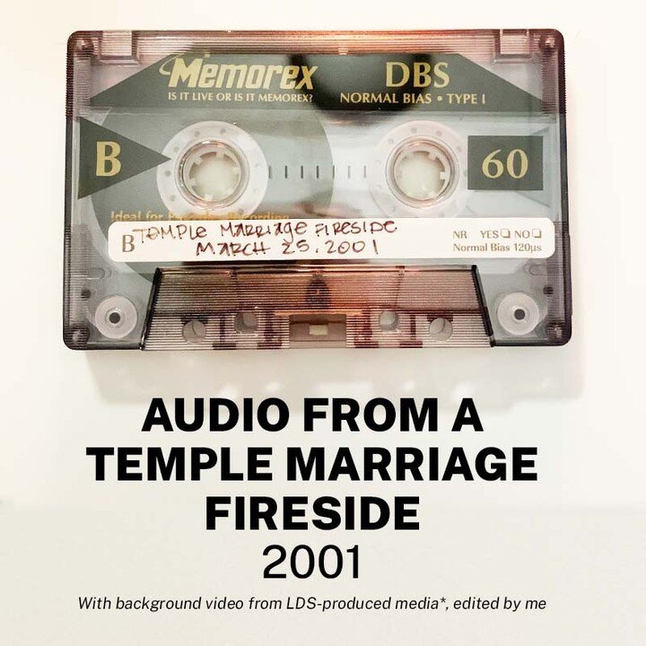 ⚠️CW: Marriage, shame, temple trauma⚠️

A fellow ex-Mormon (@caroleebeckham) mailed this tape to me.

It&rsquo;s a recording of a fireside she participated in when she was a teen.

She wore a wedding dress and performed a mock wedding in the chapel. 