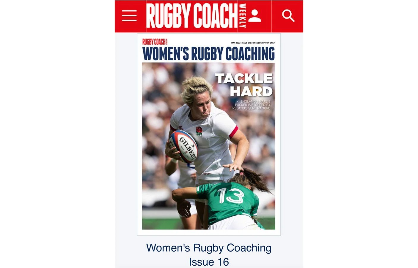 Featured in Rugby Coach Weekly