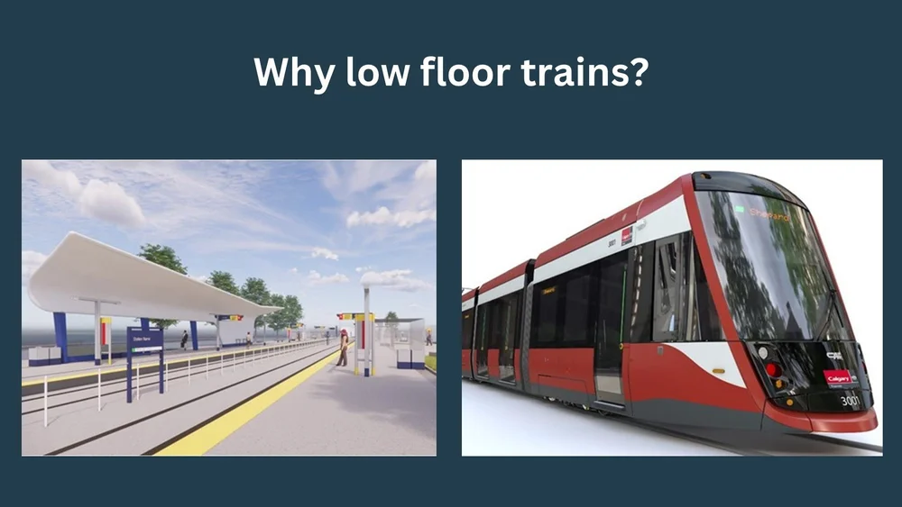Low floor trains require less costly infrastructure upgrades at stations. They allow for stations like the one pictured, rather than the escalator style stations on the next slide.