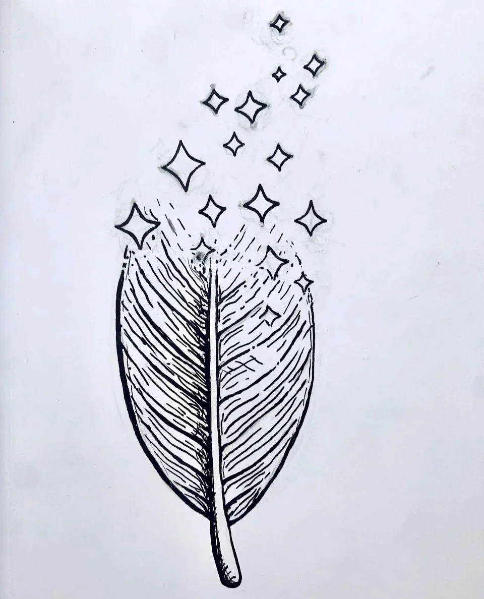 BEFORE: Ink drawing on paper