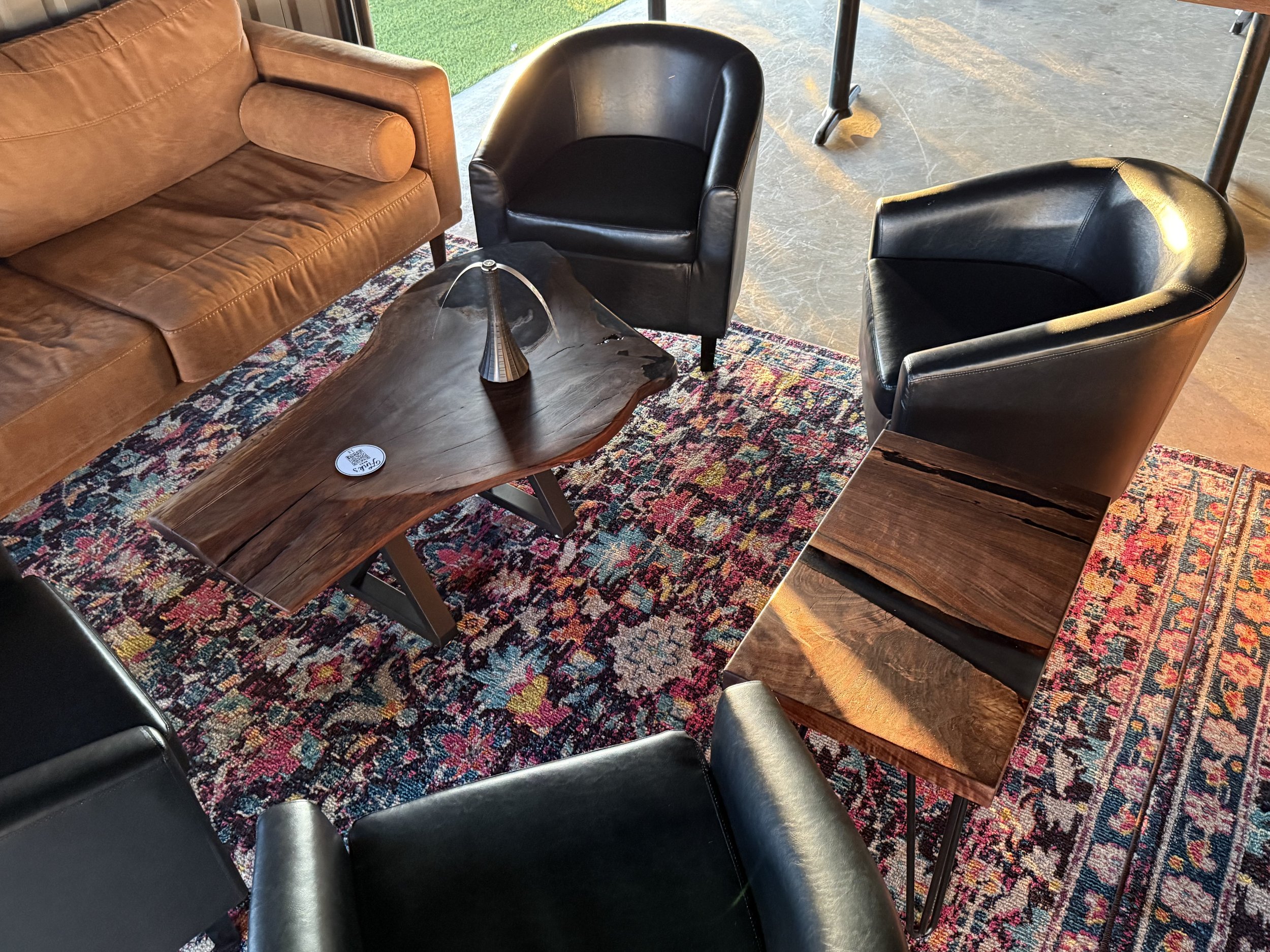 Walnut hospitality lounge tables