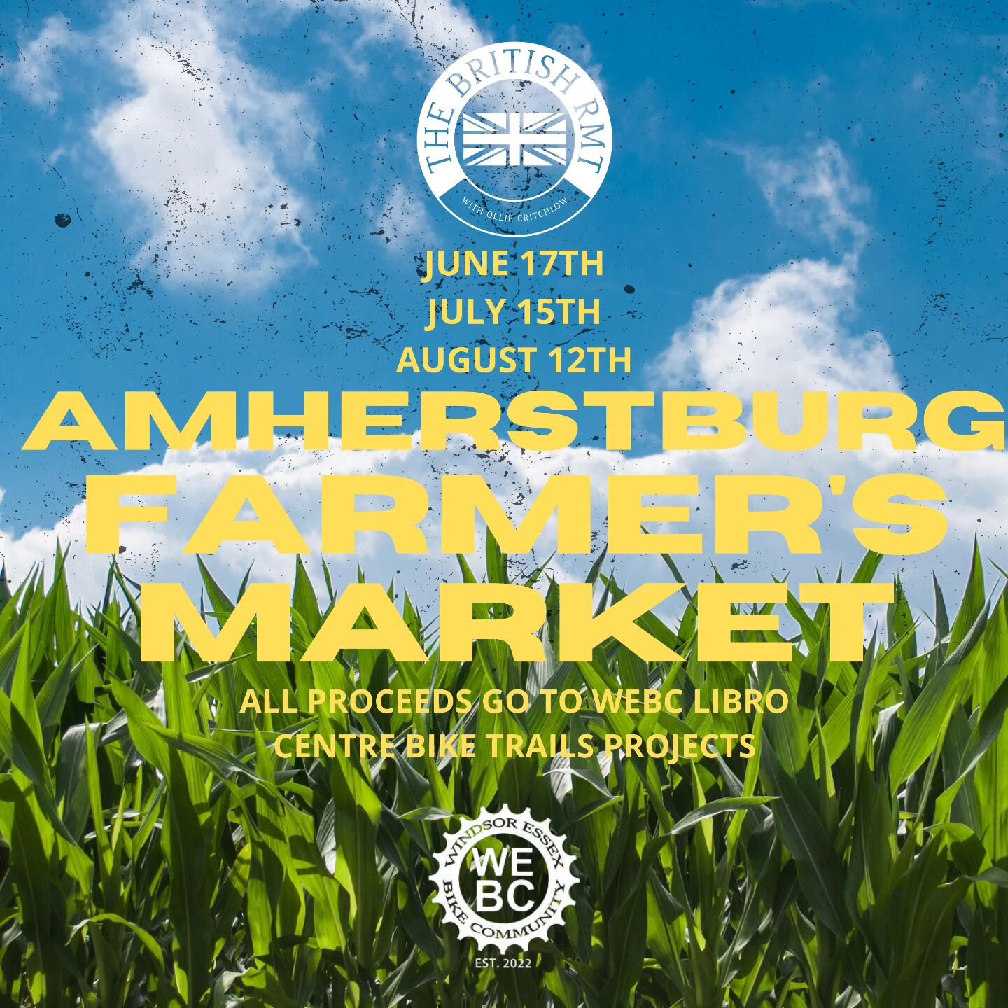As promised 🙏 Returning in June, July and August @amherstburgmarket hosted at the lovely, welcoming, beautiful land of GL Heritage Brewing Company 🍻

$20 = 15 minute Chair Massage and all proceeds go to our friends @webcride who are building more L