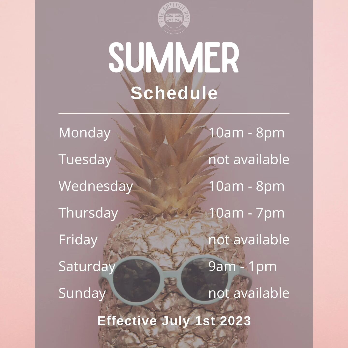 📢 New schedule with new hours... takes effect from today! 📢

Some will be happy, others may be sad... (apologies if this makes you sad 😔)

This should help fulfill the many requests for more evenings. 🥳

And at the same time, give me a little mor
