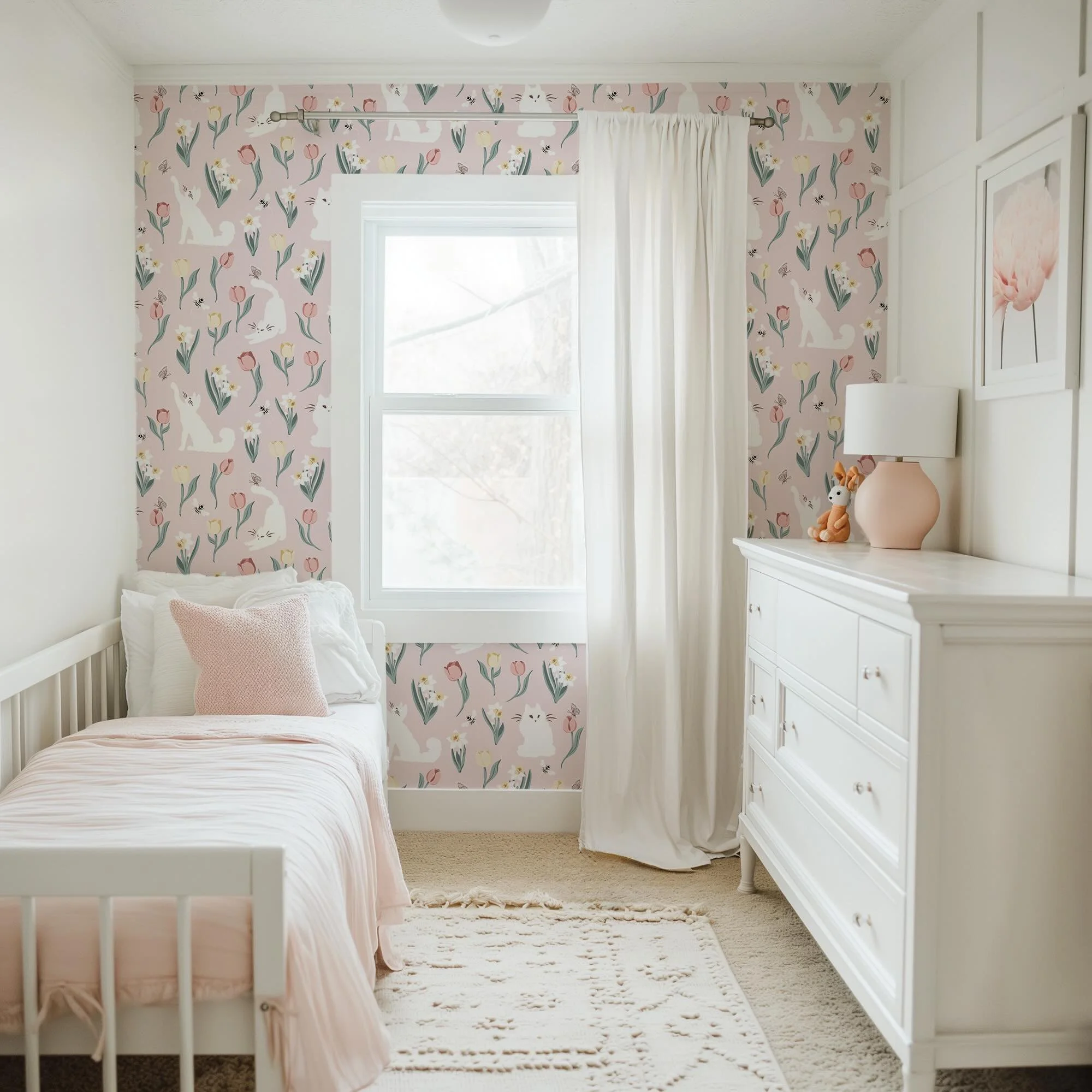 I would love to see where my adorable spring kitty cats pattern wallpaper will end up! Because someone just purchased the pink color and it&rsquo;s about to be the cutest little kitty cat space ever! 
.
Swipe to see all the colors available on spoonf
