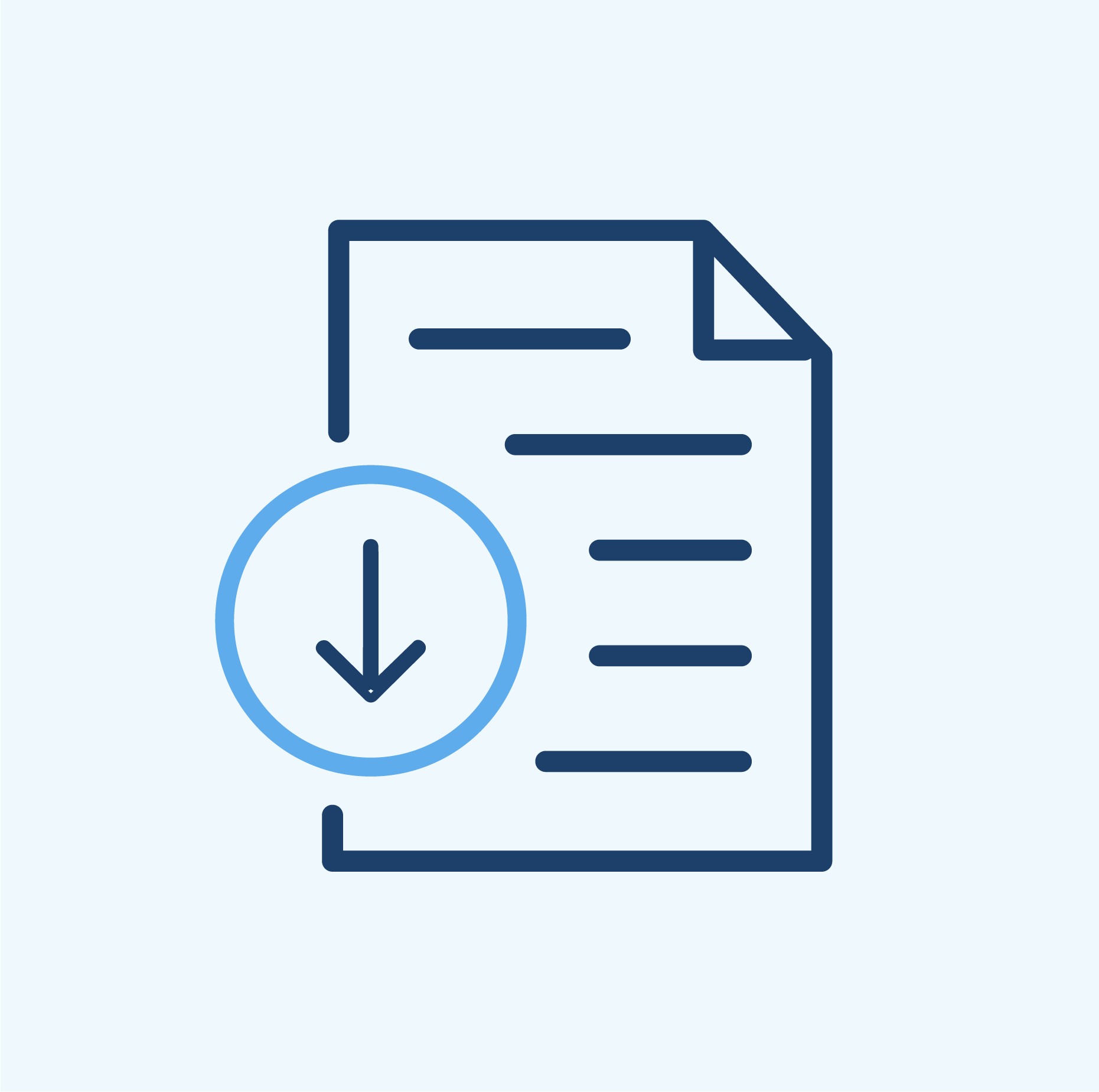 icon of paper and a down arrow