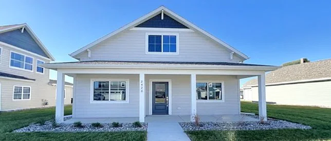 A newly constructed single-family home within the Branch Creek Housing Development