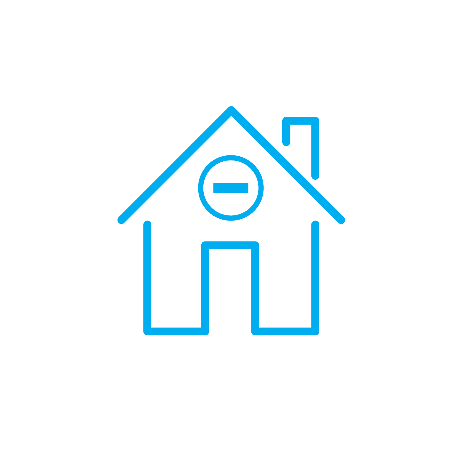 House with a minus sign