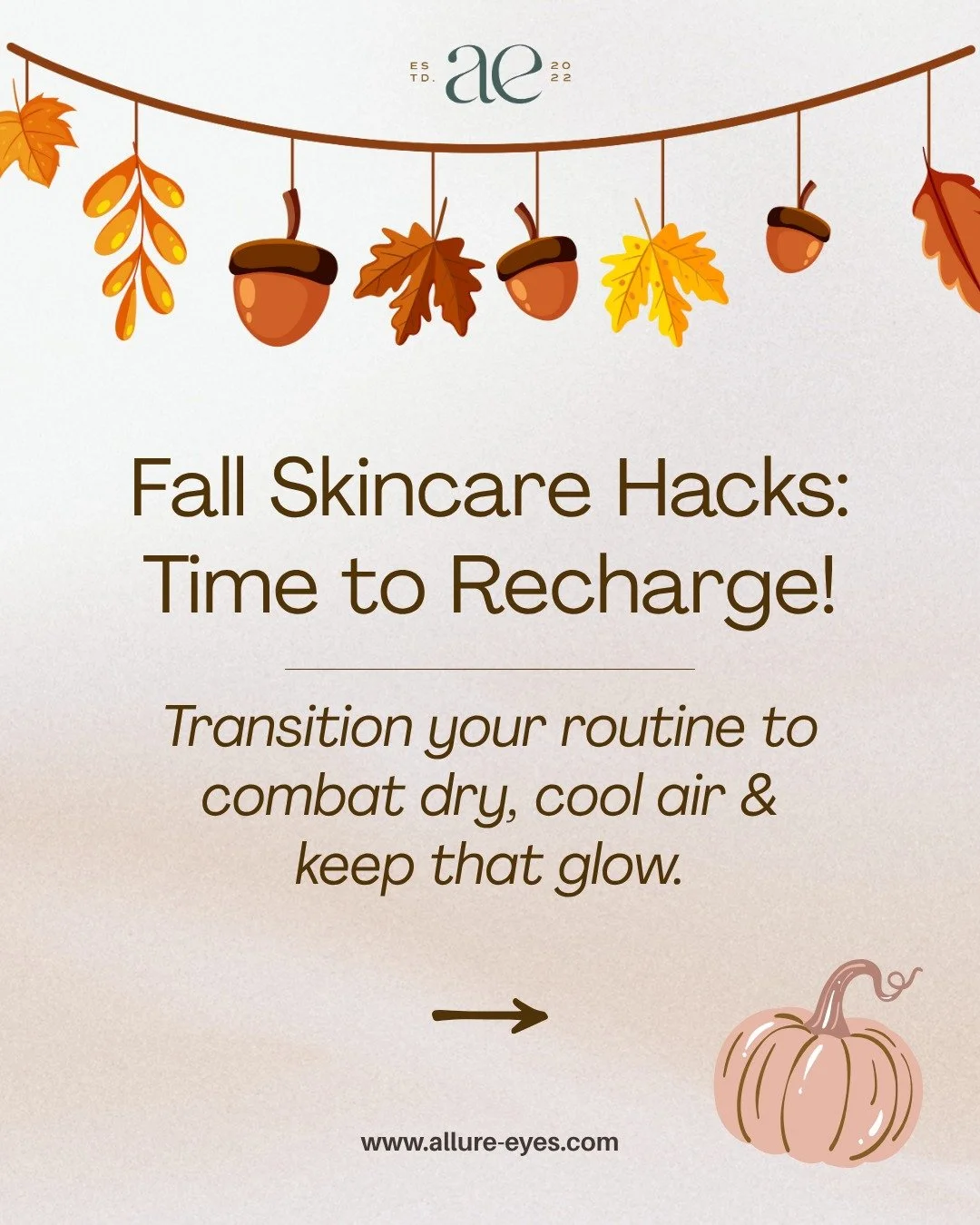 Goodbye, summer sweat. Hello, sweater weather skin SOS! 🆘 The shift to fall means drier air, and your skin routine needs a major update. 🍂

Swipe right for the first four essential hacks (AND Skincare Products) to keep your skin hydrated, glowing, 