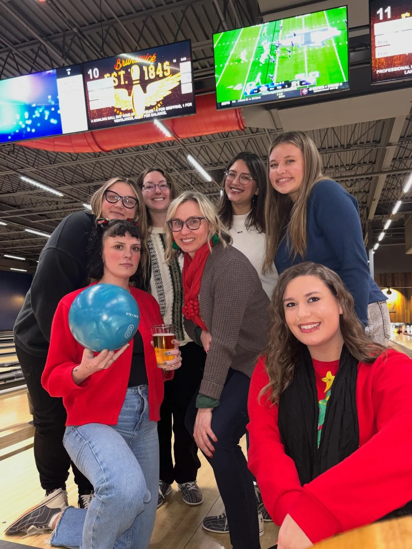 Celebrating the season with our AE crew at Hoosier Alley&mdash;bowling, skating, and holiday fun all around ✨🎄🎳