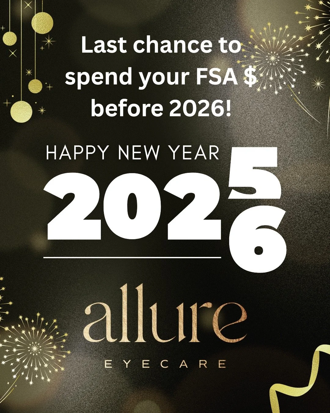 Last call before the clock resets ⏰
Your FSA dollars don&rsquo;t roll over&mdash;but clearer vision, healthier eyes, and confidence do! Glasses, contacts and dry eye treatments are all FSA approved expenses. 
Now is the perfect time to invest in your