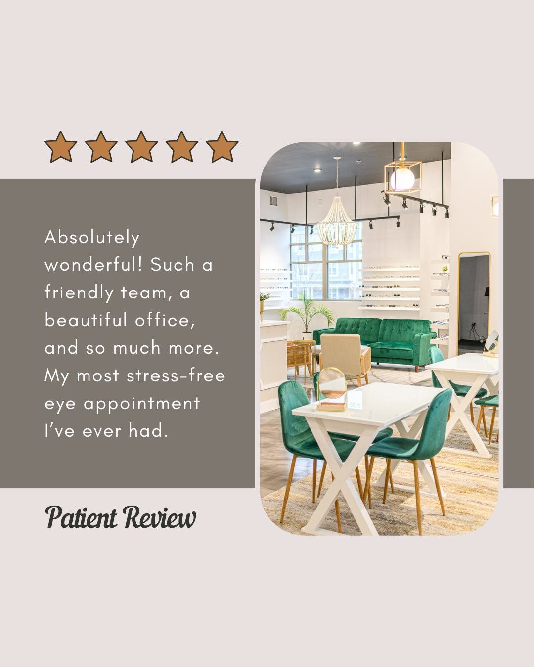 Stress-free eye care is our favorite kind 🤍
&ldquo;Absolutely wonderful! Such a friendly team, a beautiful office, and so much more.&rdquo;

Get your eyecare or spa appointment scheduled today!
Text/Call us at 812-727-7444 or book online at www.allu