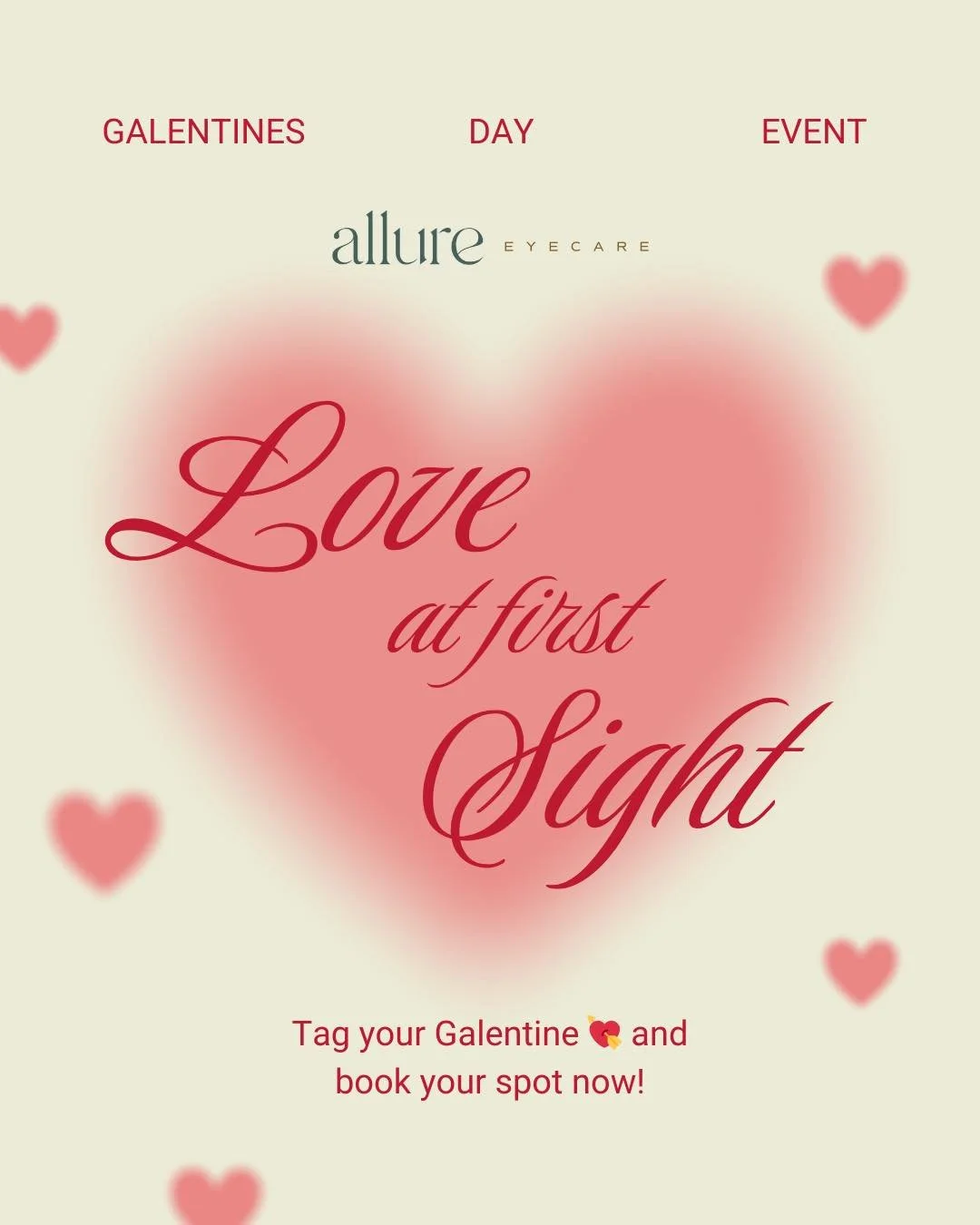 💖✨ Love at First Sight ✨💖
Grab your bestie and join us for our Galentine&rsquo;s Day Event at Allure Eyecare &amp; Aesthetics!
No gal pal available? That&rsquo;s totally okay &mdash; schedule some time to show yourself some love. 💗

💆&zwj;♀️ 45-m
