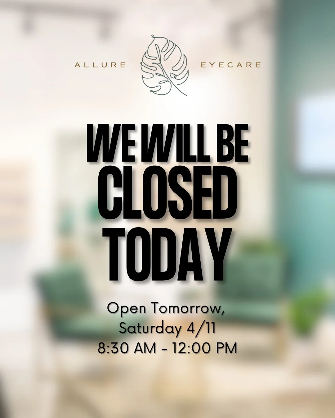 Just a quick update&mdash;We are closed today.
We&rsquo;ll reopen Saturday from 8:30 AM&ndash;12 PM and look forward to seeing you then 💛