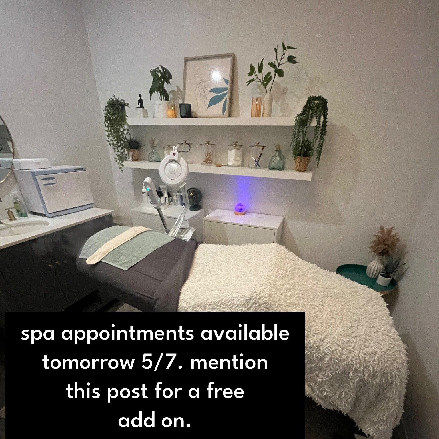 Tessa has openings available tomorrow ✨
Book now &amp; mention this post to receive a FREE add-on to your service 💆&zwj;♀️ Limited spots&mdash;don&rsquo;t miss it!