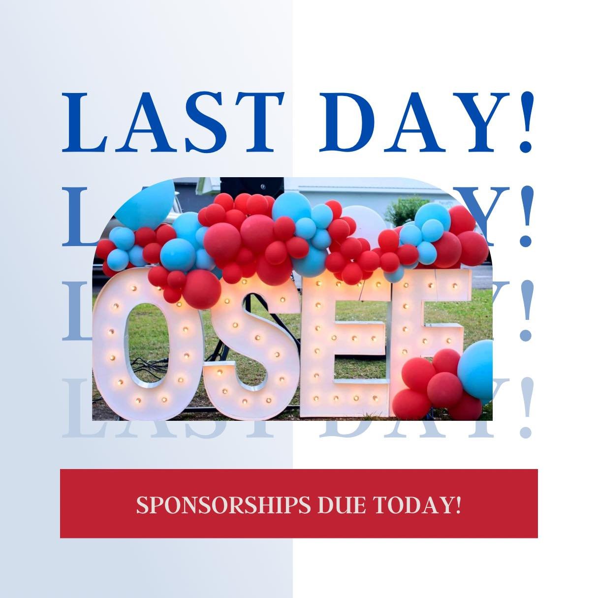 ✨ Today is the LAST DAY to become part of our fundraiser via Sponsorship!!! ✨

Help us put on the BEST Crawfish &amp; Cornhole event ever!!! 

https://www.oseducationfoundation.com/cc-sponsorships

💙🦞💙🦞💙🦞💙