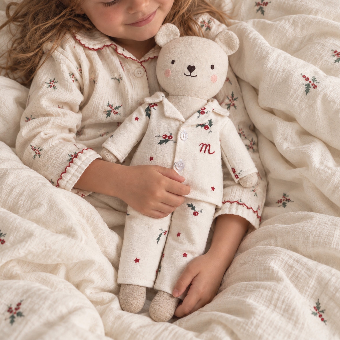 Personalised Large Christmas Pyjama Bear.