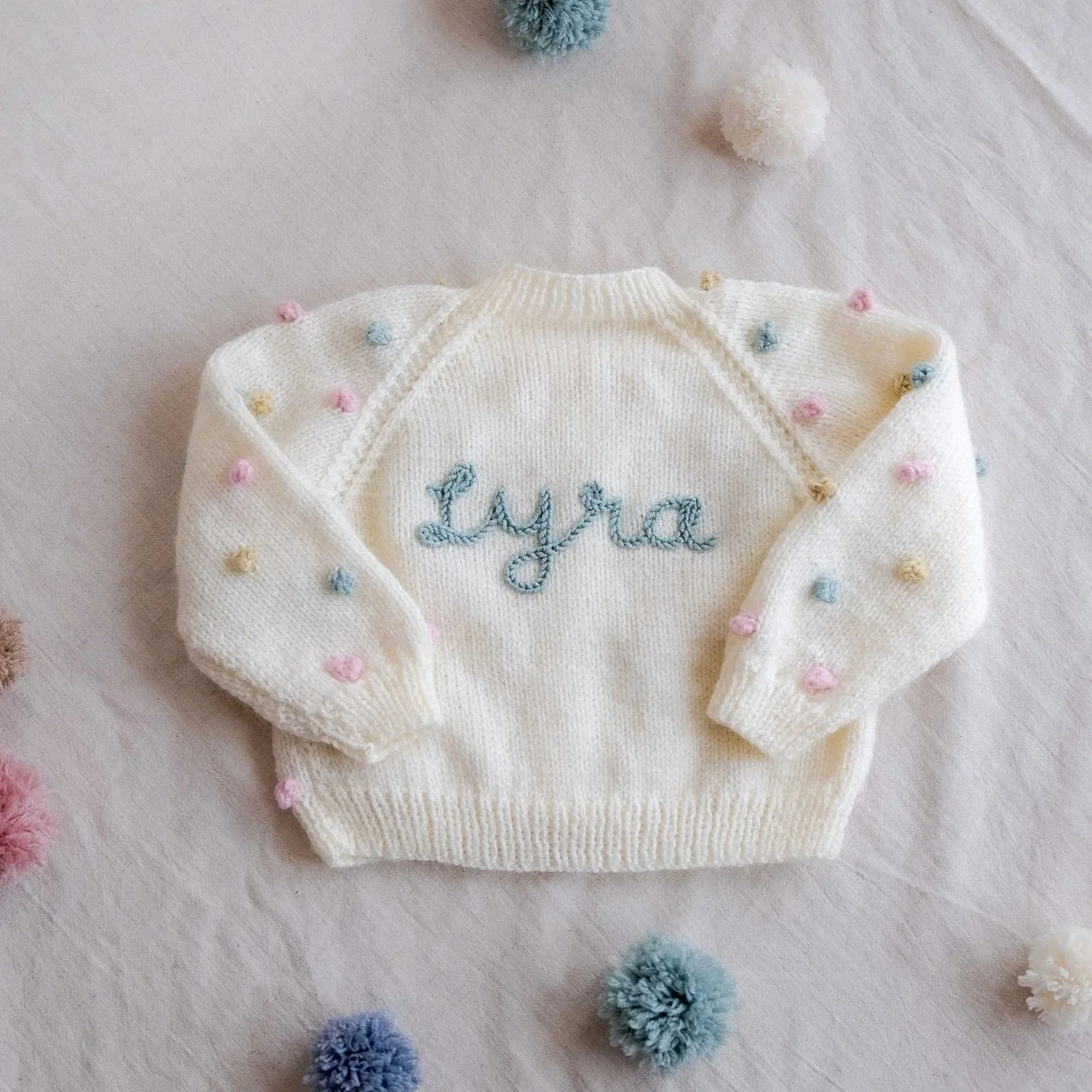 Personalised Popcorn sleeve Cardigan.