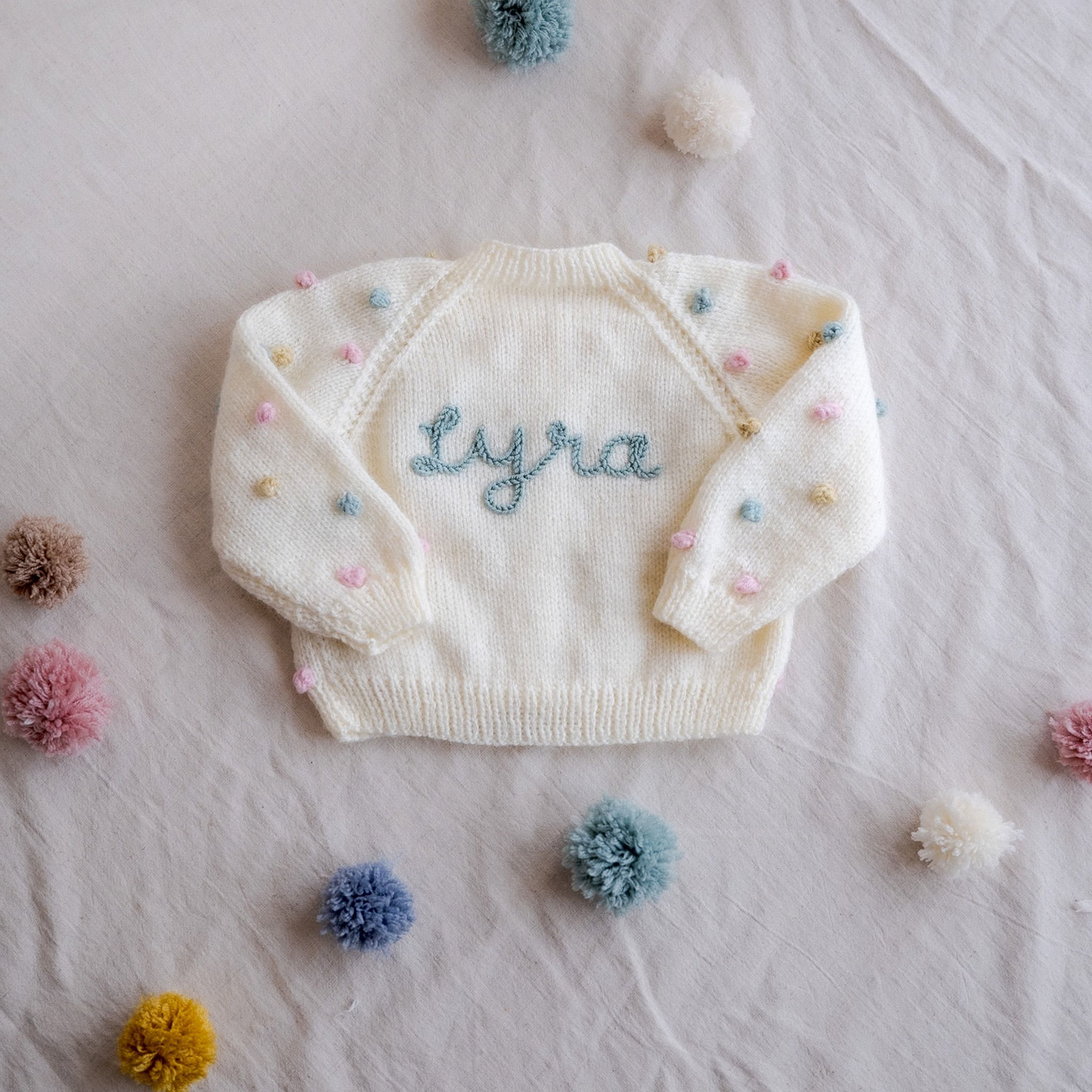 Personalised Popcorn sleeve Cardigan.