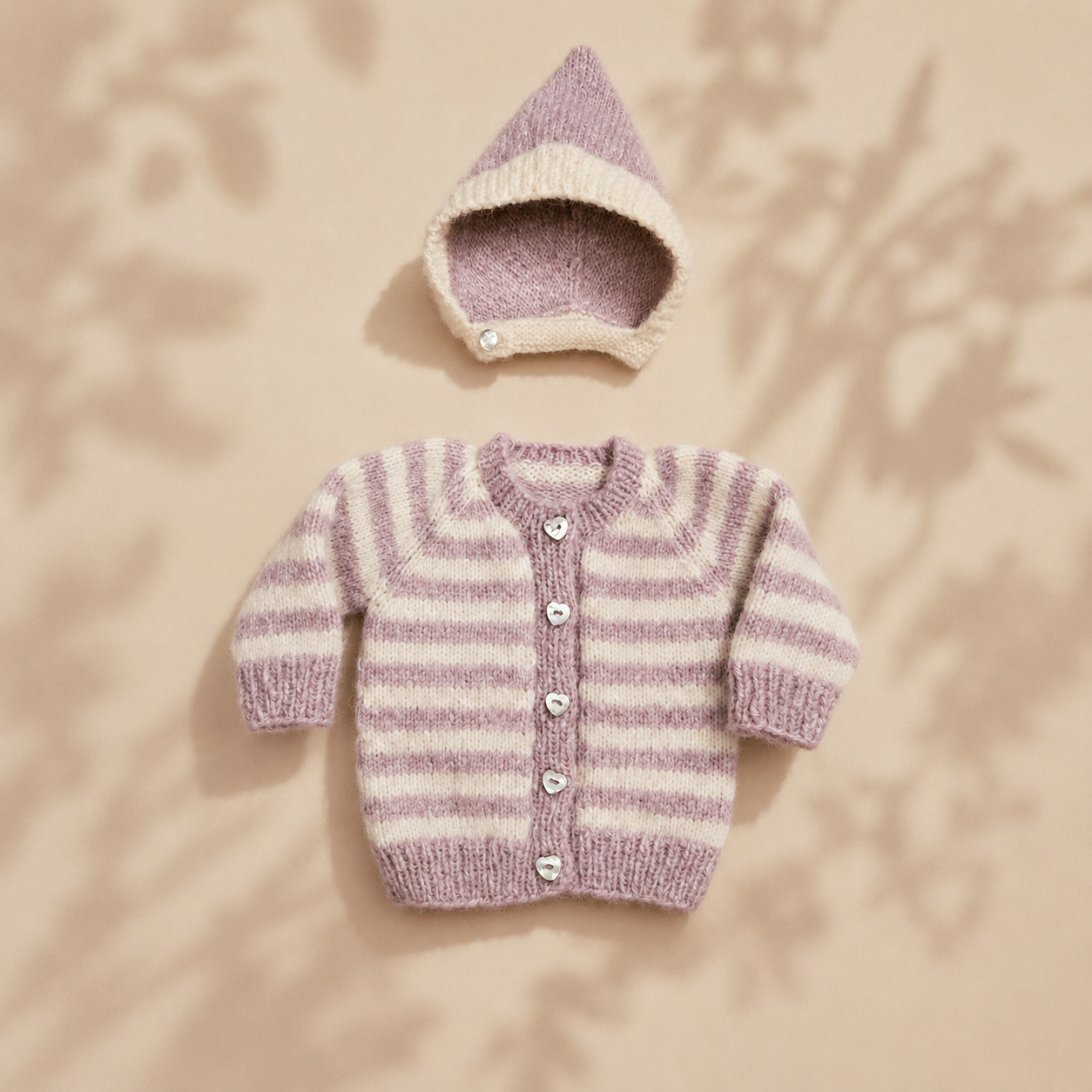 Alpaca Cloud  Set- Bonnet & cardigan/jumper