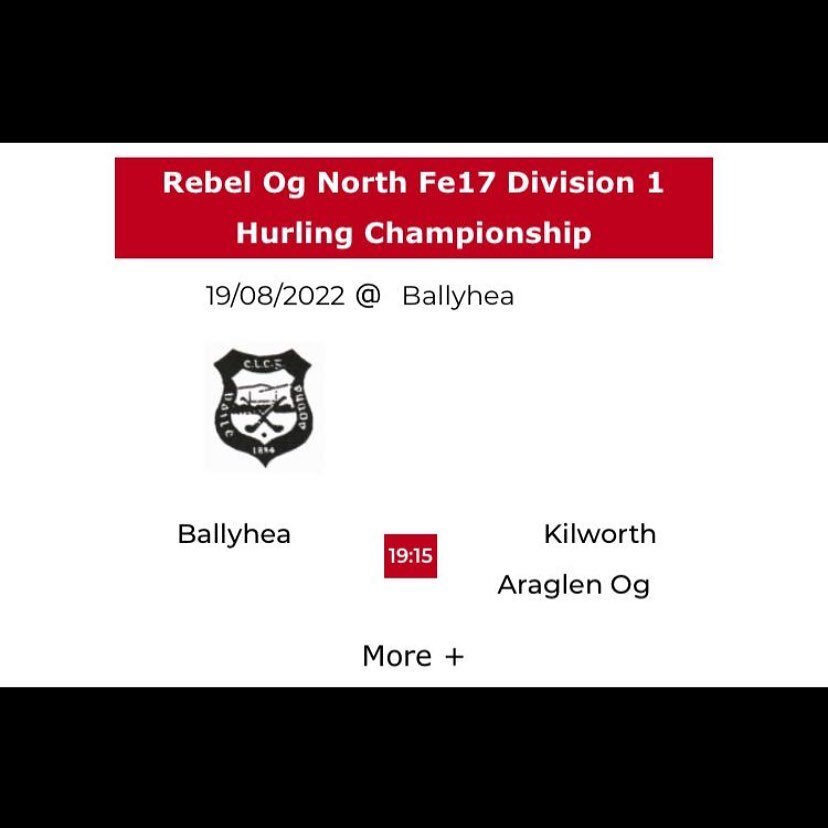 Best of luck to our u-17&rsquo;s in C&rsquo;ship tonight at Ballyhea at 7.15