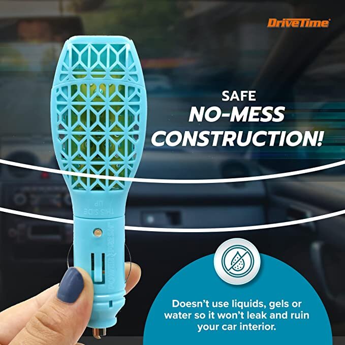 Power Fresh&reg; 12-Volt Car Air Freshener. Safe. Mess-Free. Powerful. This powered air freshener doesn&rsquo;t use liquids, gels, or water so it won&rsquo;t leak or damage customers&rsquo; vehicle interiors. Customers love the convenience of the fra