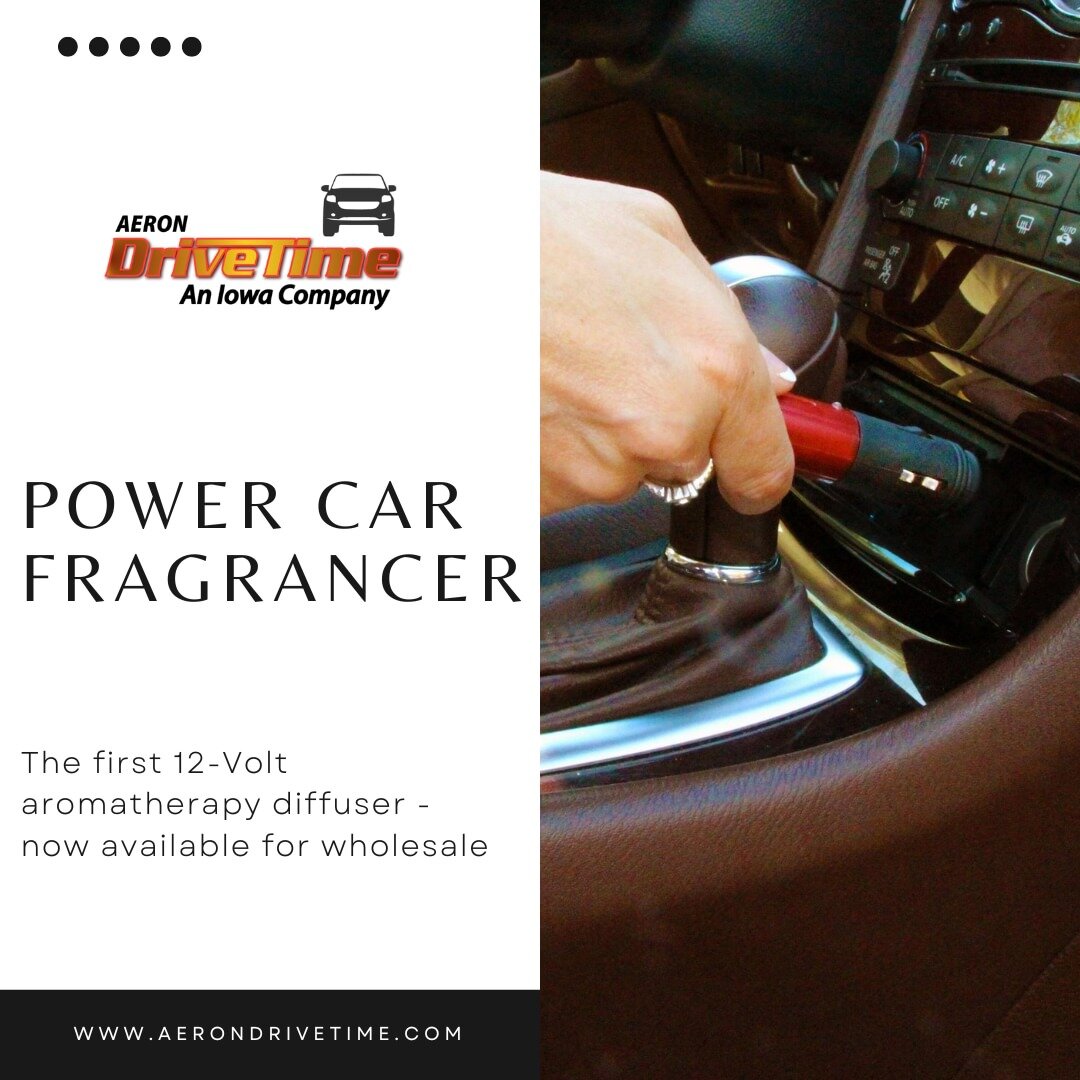 The first 12-Volt aromatherapy diffuser is now available for wholesale! We started Drive Time&reg; with the launch of the Power Car Fragrancer. This diffuser uses essential oil sachets to freshen customers&rsquo; rides on the go! Customers love that 