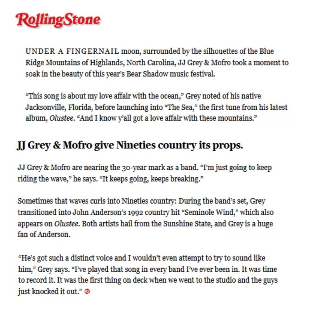 A few snippets from the @RollingStone recap of @bearshadownc that came out earlier this month. We had a great time with y&rsquo;all in North Carolina and can&rsquo;t wait to be back that way! 🙏🙏🙏