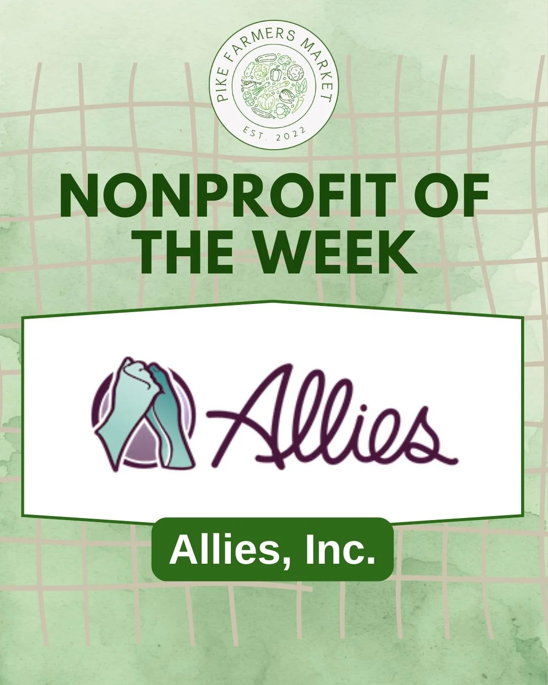 Beyond the fresh produce and good food, our market is a place where community shows up for community.

This Saturday, @_alliesinc  will be at the market! An incredible Indianapolis organization that empowers survivors of trafficking and sexual exploi